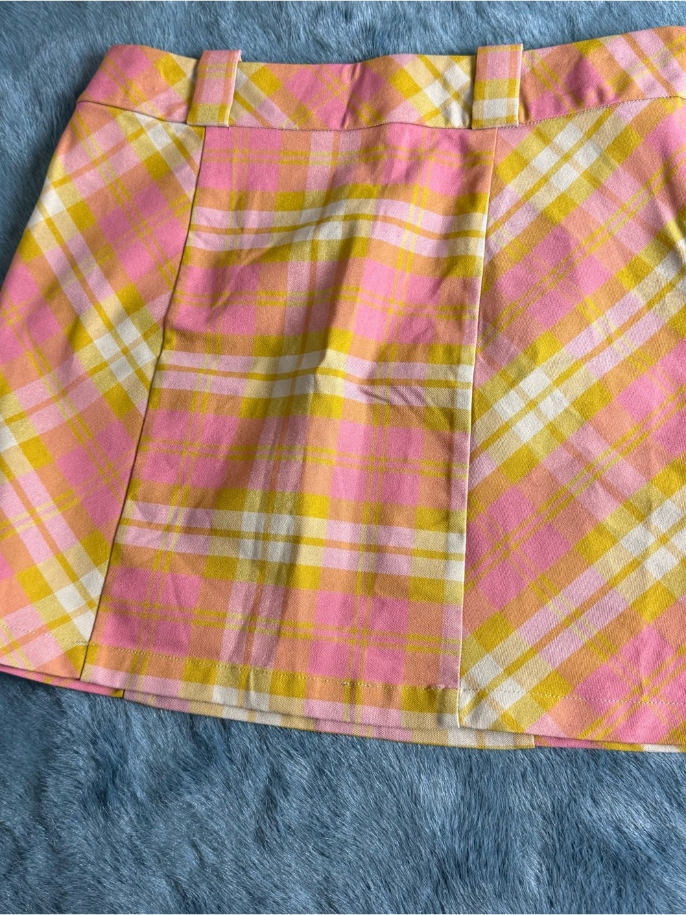 Urban Outfitters Pink, Yellow & White Plaid Mini Skirt
